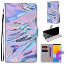 Load image into Gallery viewer, Coloured Drawing Cross Texture Horizontal Flip PU Phone Leather Case with Holder &amp; Card Slots &amp; Wallet &amp; Lanyard(Colorful Layer, For Samsung Galaxy M52 5G, For Samsung Galaxy S22 5G