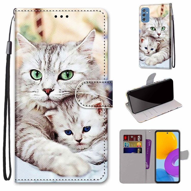 Coloured Drawing Cross Texture Horizontal Flip PU Phone Leather Case with Holder & Card Slots & Wallet & Lanyard(Colorful Layer, For Samsung Galaxy M52 5G, For Samsung Galaxy S22 5G