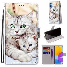 Load image into Gallery viewer, Coloured Drawing Cross Texture Horizontal Flip PU Phone Leather Case with Holder &amp; Card Slots &amp; Wallet &amp; Lanyard(Colorful Layer, For Samsung Galaxy M52 5G, For Samsung Galaxy S22 5G