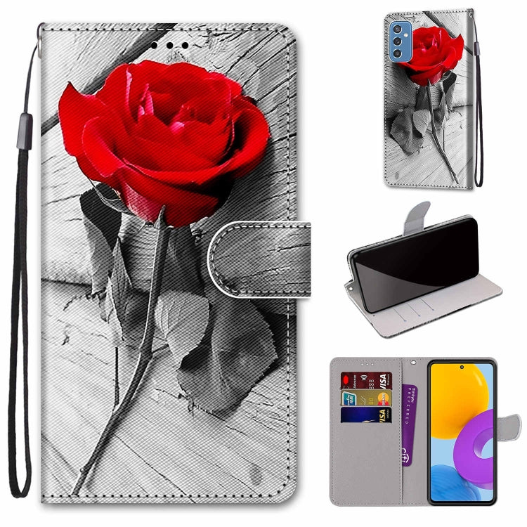 Coloured Drawing Cross Texture Horizontal Flip PU Phone Leather Case with Holder & Card Slots & Wallet & Lanyard(Colorful Layer, For Samsung Galaxy M52 5G, For Samsung Galaxy S22 5G
