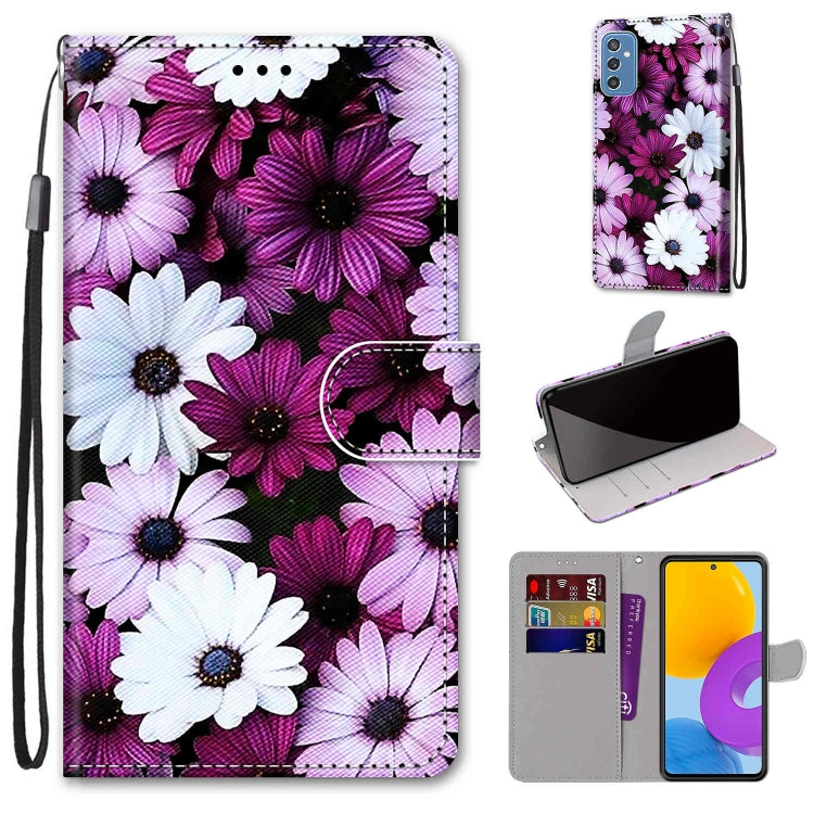 Coloured Drawing Cross Texture Horizontal Flip PU Phone Leather Case with Holder & Card Slots & Wallet & Lanyard(Colorful Layer, For Samsung Galaxy M52 5G, For Samsung Galaxy S22 5G