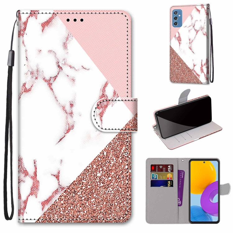 Coloured Drawing Cross Texture Horizontal Flip PU Phone Leather Case with Holder & Card Slots & Wallet & Lanyard(Colorful Layer, For Samsung Galaxy M52 5G, For Samsung Galaxy S22 5G