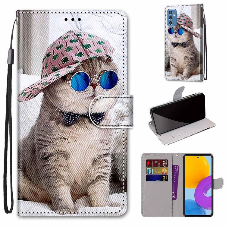 Coloured Drawing Cross Texture Horizontal Flip PU Phone Leather Case with Holder & Card Slots & Wallet & Lanyard(Colorful Layer, For Samsung Galaxy M52 5G, For Samsung Galaxy S22 5G