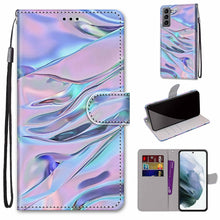 Load image into Gallery viewer, Coloured Drawing Cross Texture Horizontal Flip PU Phone Leather Case with Holder &amp; Card Slots &amp; Wallet &amp; Lanyard(Colorful Layer, For Samsung Galaxy M52 5G, For Samsung Galaxy S22 5G