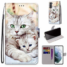 Load image into Gallery viewer, Coloured Drawing Cross Texture Horizontal Flip PU Phone Leather Case with Holder &amp; Card Slots &amp; Wallet &amp; Lanyard(Colorful Layer, For Samsung Galaxy M52 5G, For Samsung Galaxy S22 5G