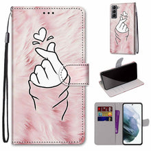 Load image into Gallery viewer, Coloured Drawing Cross Texture Horizontal Flip PU Phone Leather Case with Holder &amp; Card Slots &amp; Wallet &amp; Lanyard(Colorful Layer, For Samsung Galaxy M52 5G, For Samsung Galaxy S22 5G