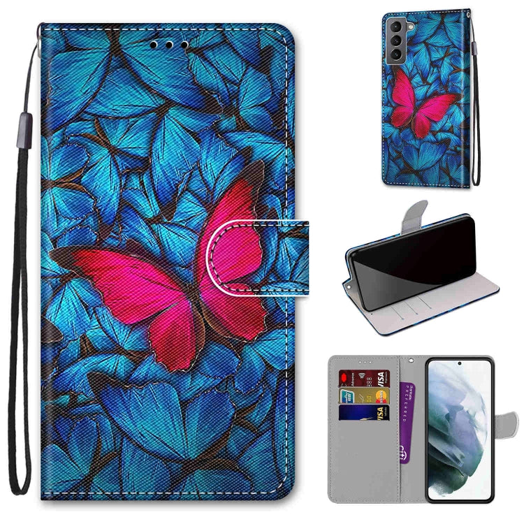 Coloured Drawing Cross Texture Horizontal Flip PU Phone Leather Case with Holder & Card Slots & Wallet & Lanyard(Colorful Layer, For Samsung Galaxy M52 5G, For Samsung Galaxy S22 5G