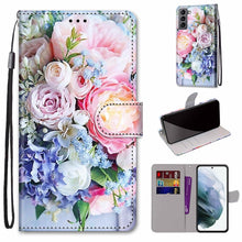 Load image into Gallery viewer, Coloured Drawing Cross Texture Horizontal Flip PU Phone Leather Case with Holder &amp; Card Slots &amp; Wallet &amp; Lanyard(Colorful Layer, For Samsung Galaxy M52 5G, For Samsung Galaxy S22 5G