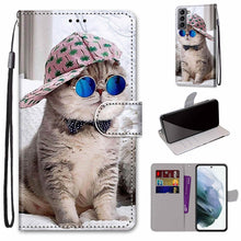 Load image into Gallery viewer, Coloured Drawing Cross Texture Horizontal Flip PU Phone Leather Case with Holder &amp; Card Slots &amp; Wallet &amp; Lanyard(Colorful Layer, For Samsung Galaxy M52 5G, For Samsung Galaxy S22 5G