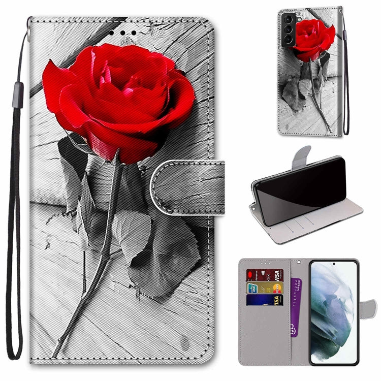Coloured Drawing Cross Texture Horizontal Flip PU Phone Leather Case with Holder & Card Slots & Wallet & Lanyard(Colorful Layer, For Samsung Galaxy S22+ 5G, For Samsung Galaxy S22 Ultra 5G