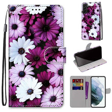Load image into Gallery viewer, Coloured Drawing Cross Texture Horizontal Flip PU Phone Leather Case with Holder &amp; Card Slots &amp; Wallet &amp; Lanyard(Colorful Layer, For Samsung Galaxy S22+ 5G, For Samsung Galaxy S22 Ultra 5G