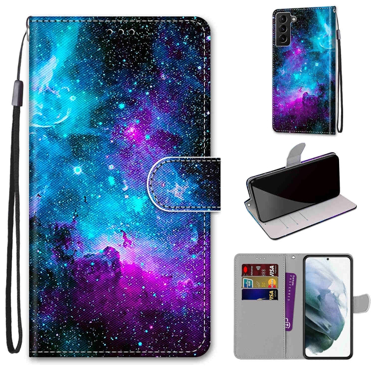 Coloured Drawing Cross Texture Horizontal Flip PU Phone Leather Case with Holder & Card Slots & Wallet & Lanyard(Colorful Layer, For Samsung Galaxy S22+ 5G, For Samsung Galaxy S22 Ultra 5G