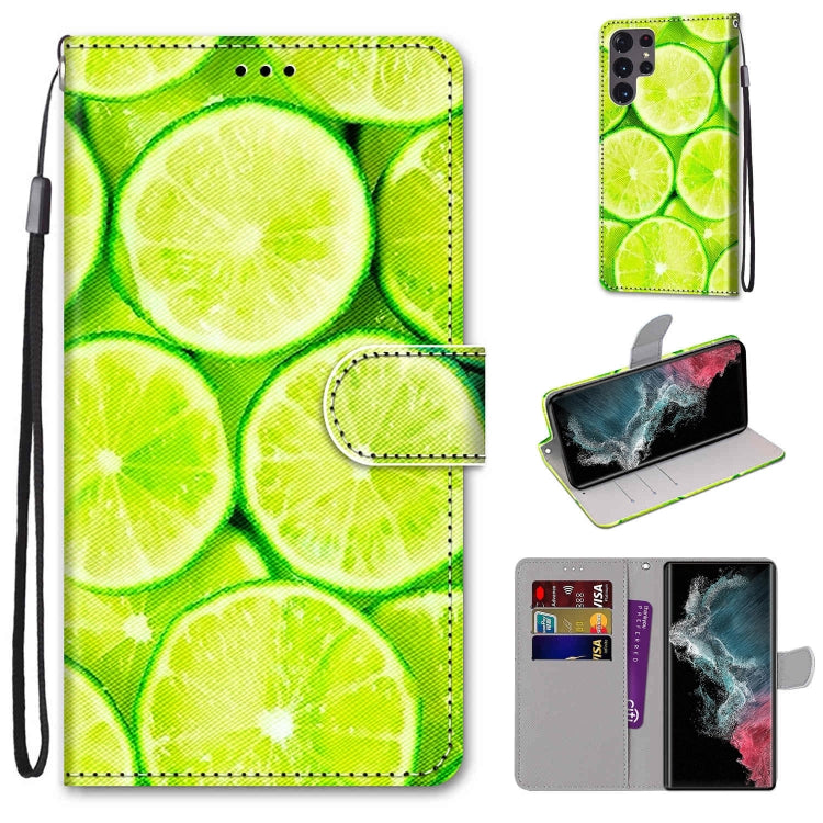 Coloured Drawing Cross Texture Horizontal Flip PU Phone Leather Case with Holder & Card Slots & Wallet & Lanyard(Colorful Layer, For Samsung Galaxy S22+ 5G, For Samsung Galaxy S22 Ultra 5G