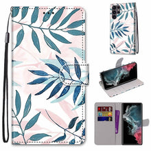 Load image into Gallery viewer, Coloured Drawing Cross Texture Horizontal Flip PU Phone Leather Case with Holder &amp; Card Slots &amp; Wallet &amp; Lanyard(Colorful Layer, For Samsung Galaxy S22+ 5G, For Samsung Galaxy S22 Ultra 5G
