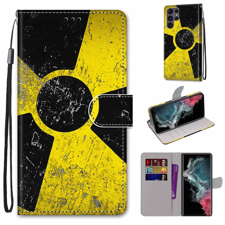 Coloured Drawing Cross Texture Horizontal Flip PU Phone Leather Case with Holder & Card Slots & Wallet & Lanyard(Colorful Layer, For Samsung Galaxy S22+ 5G, For Samsung Galaxy S22 Ultra 5G