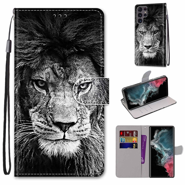 Coloured Drawing Cross Texture Horizontal Flip PU Phone Leather Case with Holder & Card Slots & Wallet & Lanyard(Colorful Layer, For Samsung Galaxy S22+ 5G, For Samsung Galaxy S22 Ultra 5G