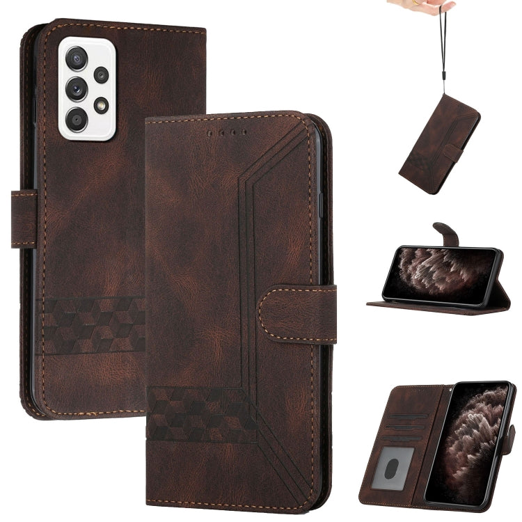 Cubic Skin Feel Flip Leather Phone Case, For Samsung Galaxy A40, For Samsung Galaxy A41, For Samsung Galaxy A42 5G, For Samsung Galaxy A50, For Samsung Galaxy A51, For Samsung Galaxy A51 5G, For Samsung Galaxy A52 5G, For Samsung Galaxy A71            ...