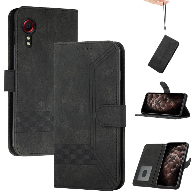 Cubic Skin Feel Flip Leather Phone Case, For Samsung Galaxy S22 Ultra 5G, For Samsung Galaxy Xcover 4, For Samsung Galaxy Xcover 5