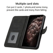 Load image into Gallery viewer, Cubic Skin Feel Flip Leather Phone Case, For iPhone 11 Pro Max, For iPhone X / XS, For iPhone XR, For iPhone XS Max, For iPhone SE 2022 / SE 2020 / 7 / 8, For iPhone 7 Plus / 8 Plus