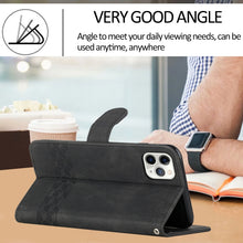 Load image into Gallery viewer, Cubic Skin Feel Flip Leather Phone Case, For iPhone 11 Pro Max, For iPhone X / XS, For iPhone XR, For iPhone XS Max, For iPhone SE 2022 / SE 2020 / 7 / 8, For iPhone 7 Plus / 8 Plus
