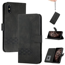 Load image into Gallery viewer, Cubic Skin Feel Flip Leather Phone Case, For iPhone 11 Pro Max, For iPhone X / XS, For iPhone XR, For iPhone XS Max, For iPhone SE 2022 / SE 2020 / 7 / 8, For iPhone 7 Plus / 8 Plus