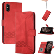 Load image into Gallery viewer, Cubic Skin Feel Flip Leather Phone Case, For iPhone 11 Pro Max, For iPhone X / XS, For iPhone XR, For iPhone XS Max, For iPhone SE 2022 / SE 2020 / 7 / 8, For iPhone 7 Plus / 8 Plus