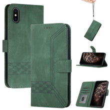 Load image into Gallery viewer, Cubic Skin Feel Flip Leather Phone Case, For iPhone 11 Pro Max, For iPhone X / XS, For iPhone XR, For iPhone XS Max, For iPhone SE 2022 / SE 2020 / 7 / 8, For iPhone 7 Plus / 8 Plus