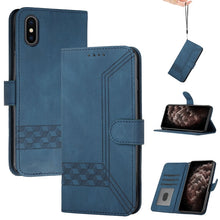 Load image into Gallery viewer, Cubic Skin Feel Flip Leather Phone Case, For iPhone 11 Pro Max, For iPhone X / XS, For iPhone XR, For iPhone XS Max, For iPhone SE 2022 / SE 2020 / 7 / 8, For iPhone 7 Plus / 8 Plus
