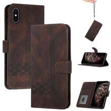Load image into Gallery viewer, Cubic Skin Feel Flip Leather Phone Case, For iPhone 11 Pro Max, For iPhone X / XS, For iPhone XR, For iPhone XS Max, For iPhone SE 2022 / SE 2020 / 7 / 8, For iPhone 7 Plus / 8 Plus
