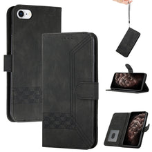 Load image into Gallery viewer, Cubic Skin Feel Flip Leather Phone Case, For iPhone 11 Pro Max, For iPhone X / XS, For iPhone XR, For iPhone XS Max, For iPhone SE 2022 / SE 2020 / 7 / 8, For iPhone 7 Plus / 8 Plus