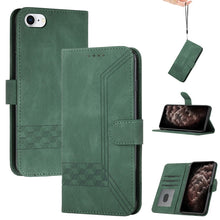 Load image into Gallery viewer, Cubic Skin Feel Flip Leather Phone Case, For iPhone 11 Pro Max, For iPhone X / XS, For iPhone XR, For iPhone XS Max, For iPhone SE 2022 / SE 2020 / 7 / 8, For iPhone 7 Plus / 8 Plus