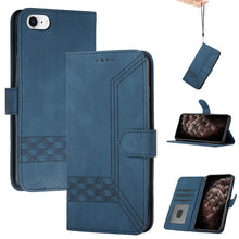 Load image into Gallery viewer, Cubic Skin Feel Flip Leather Phone Case, For iPhone 11 Pro Max, For iPhone X / XS, For iPhone XR, For iPhone XS Max, For iPhone SE 2022 / SE 2020 / 7 / 8, For iPhone 7 Plus / 8 Plus