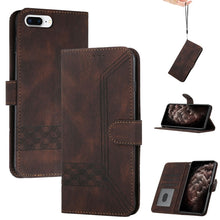 Load image into Gallery viewer, Cubic Skin Feel Flip Leather Phone Case, For iPhone 11 Pro Max, For iPhone X / XS, For iPhone XR, For iPhone XS Max, For iPhone SE 2022 / SE 2020 / 7 / 8, For iPhone 7 Plus / 8 Plus