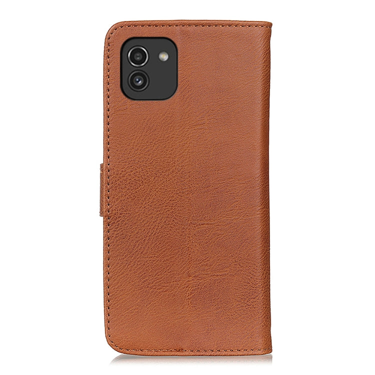 KHAZNEH Cowhide Texture Horizontal Flip Leather Phone Case, For Samsung Galaxy A03 166mm EU Version, For Samsung Galaxy A03 164mm Global Version, For Samsung Galaxy A13 4G