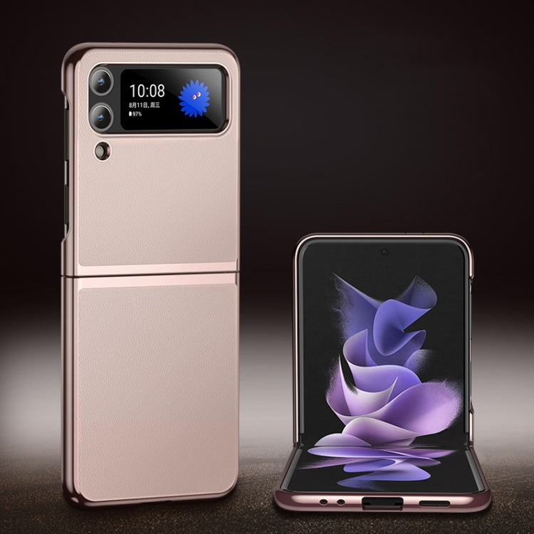 Plating Leather Phone Case, For Samsung Galaxy Z Flip3 5G, For Samsung Galaxy Z Fold3 5G