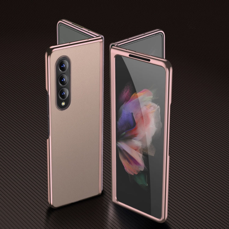 Plating Leather Phone Case, For Samsung Galaxy Z Flip3 5G, For Samsung Galaxy Z Fold3 5G