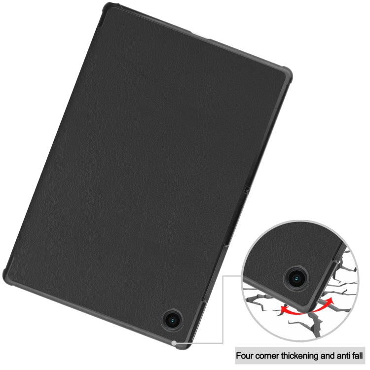 Three-folding Holder Custer Texture Leather Tablet Case, For Samsung Galaxy Tab A8 2021