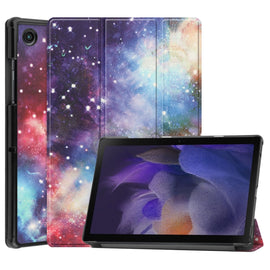 Painted Leather Tablet Case with 3-Fold Holder, For Samsung Galaxy Tab A8 2021