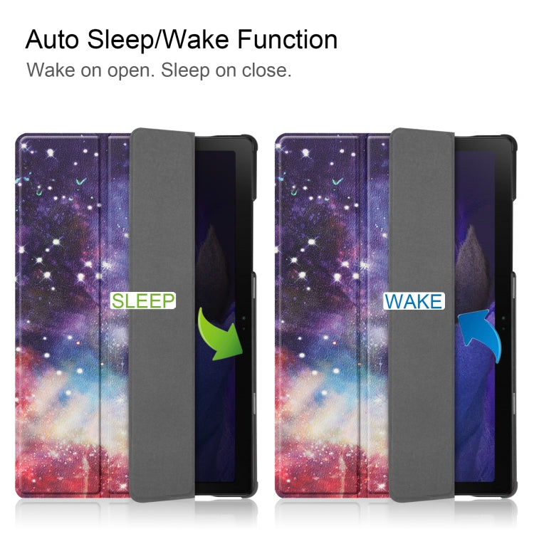 Painted Leather Tablet Case with 3-Fold Holder, For Samsung Galaxy Tab A8 2021