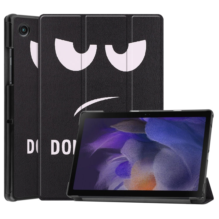Painted Leather Tablet Case with 3-Fold Holder, For Samsung Galaxy Tab A8 2021