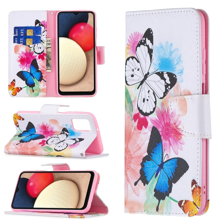 Colored Drawing Leather Phone Case, For Samsung Galaxy A03s 166mm