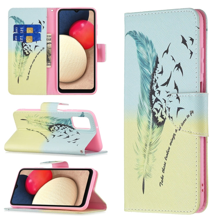 Colored Drawing Leather Phone Case, For Samsung Galaxy A03s 166mm