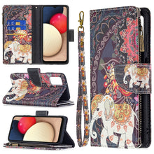 Load image into Gallery viewer, Colored Drawing Zipper Leather Phone Case, For Samsung Galaxy A03s 166mm