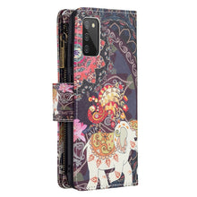Load image into Gallery viewer, Colored Drawing Zipper Leather Phone Case, For Samsung Galaxy A03s 166mm