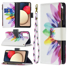 Load image into Gallery viewer, Colored Drawing Zipper Leather Phone Case, For Samsung Galaxy A03s 166mm