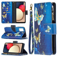 Load image into Gallery viewer, Colored Drawing Zipper Leather Phone Case, For Samsung Galaxy A03s 166mm