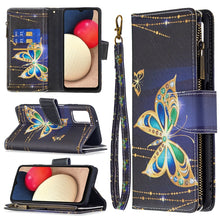 Load image into Gallery viewer, Colored Drawing Zipper Leather Phone Case, For Samsung Galaxy A03s 166mm
