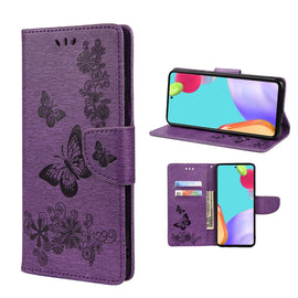 Butterfly Embossed Horizontal Flip Leather Phone Case with Card Slot & Holder, For Samsung Galaxy A33 5G, For Samsung Galaxy A53 5G, For Xiaomi Redmi Note 11 Pro, For Xiaomi Redmi Note 11 5G