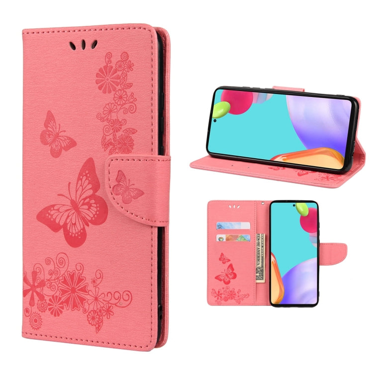 Butterfly Embossed Horizontal Flip Leather Phone Case with Card Slot & Holder, For Samsung Galaxy A33 5G, For Samsung Galaxy A53 5G, For Xiaomi Redmi Note 11 Pro, For Xiaomi Redmi Note 11 5G