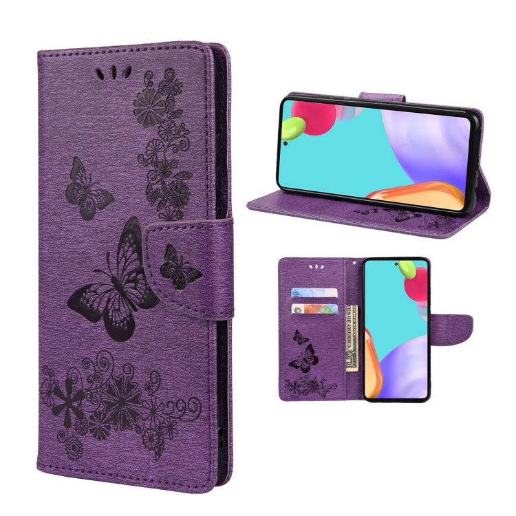 Butterfly Embossed Horizontal Flip Leather Phone Case with Card Slot & Holder, For Samsung Galaxy A33 5G, For Samsung Galaxy A53 5G, For Xiaomi Redmi Note 11 Pro, For Xiaomi Redmi Note 11 5G
